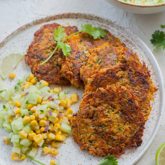 Sweet potato zucchini fritters