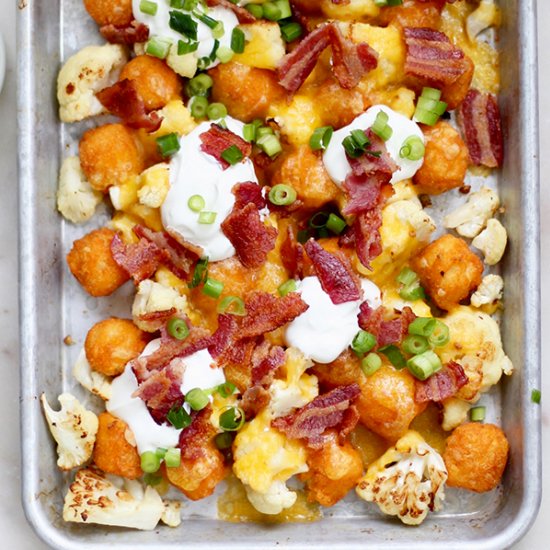 Cauliflower Veggie Tater Nachos