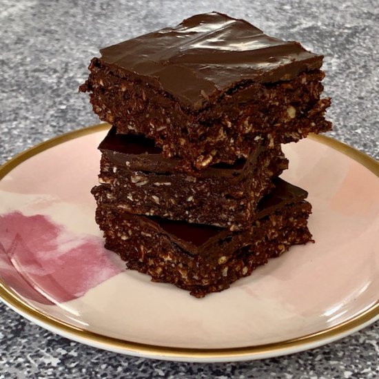 No-Bake Chocolate Raspberry Brownie