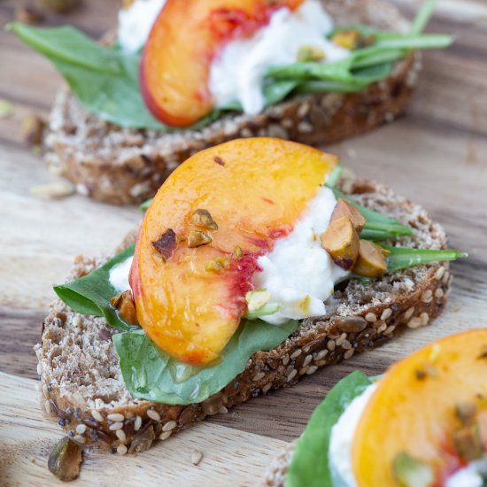 Peach & Burrata Toasts