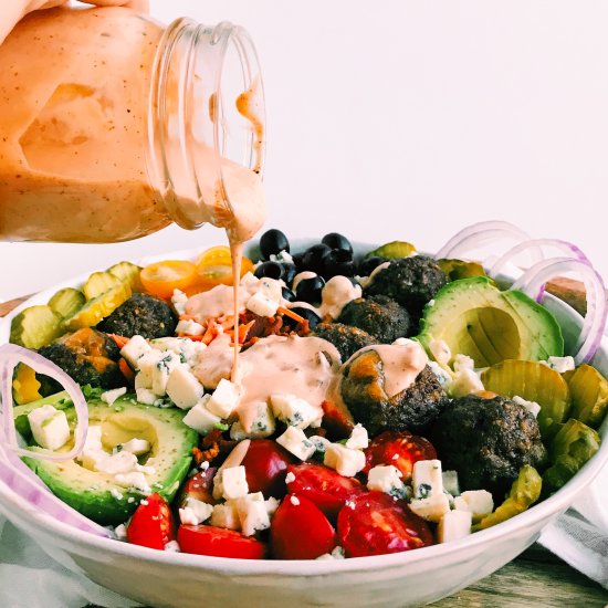 Cheesy Meatball Burger Salad