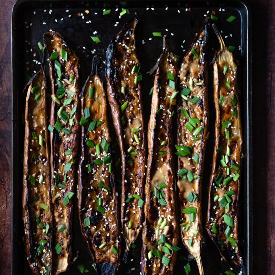 Ginger Miso Roasted Eggplant