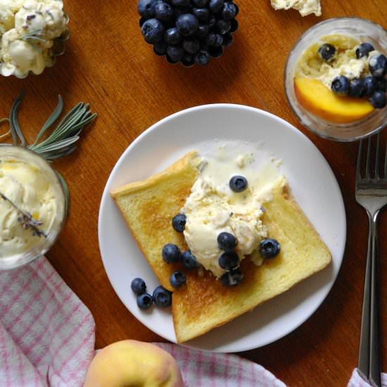 roasted peach & lavender ice cream