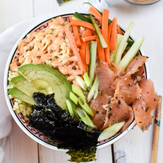 Whole30 Smoked Salmon Sushi Bowl