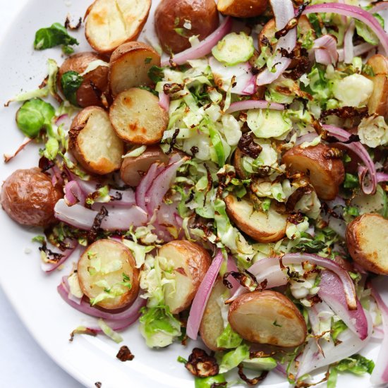 Air Fryer Brussels Sprouts & Potato