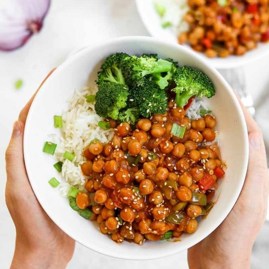 General Tso’s Chickpea Stir Fry