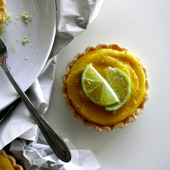 Lime and Mango Curd Tarts