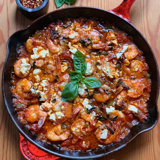 Greek Shrimp Bake (Garides Saganaki)