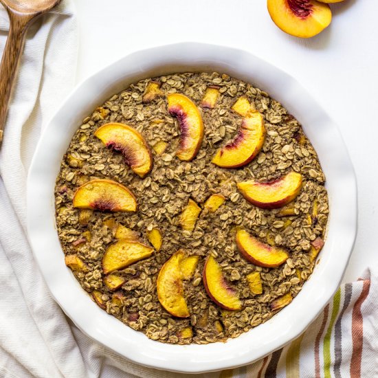 vegan peach baked oatmeal