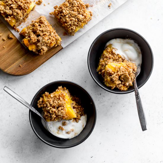 Healthy Peach Crisp Bars