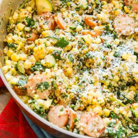 HEALTHY SAUSAGE KALE QUINOA SKILLET