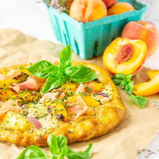 Prosciutto and Grilled Peach Pizza