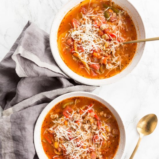 Pressure Cooker Stuffed Pepper Soup