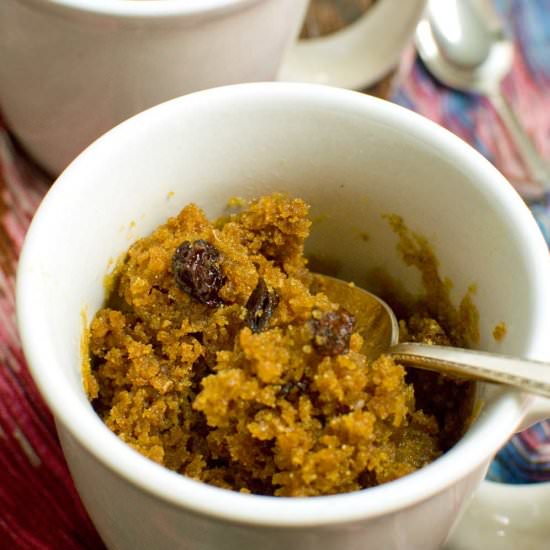 Raisin Wheat Bran Muffin in a Mug