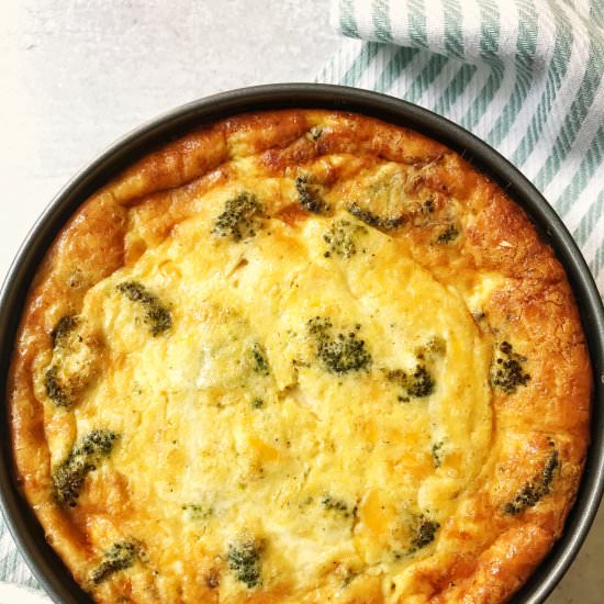 Broccoli Ham Cheddar Quiche