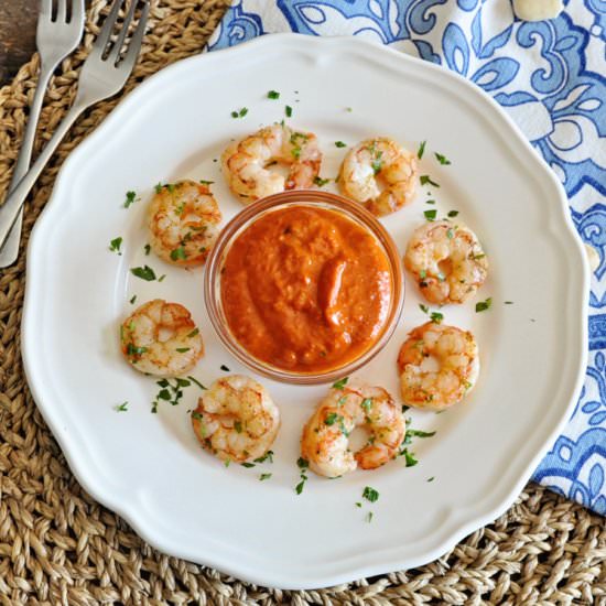 Seared Spanish Shrimp with Romesco