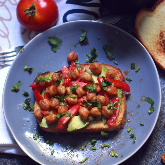 Spicy Chickpea Avacado Toast