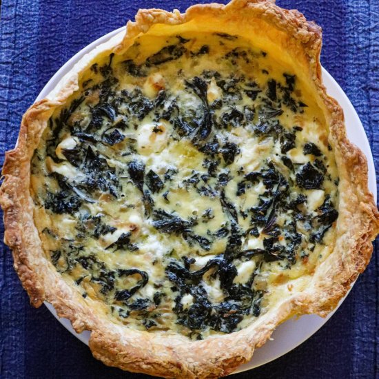 kale and goat cheese quiche