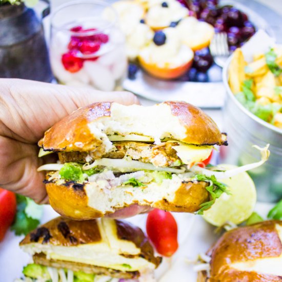 Veggie Burger with Asian Slaw