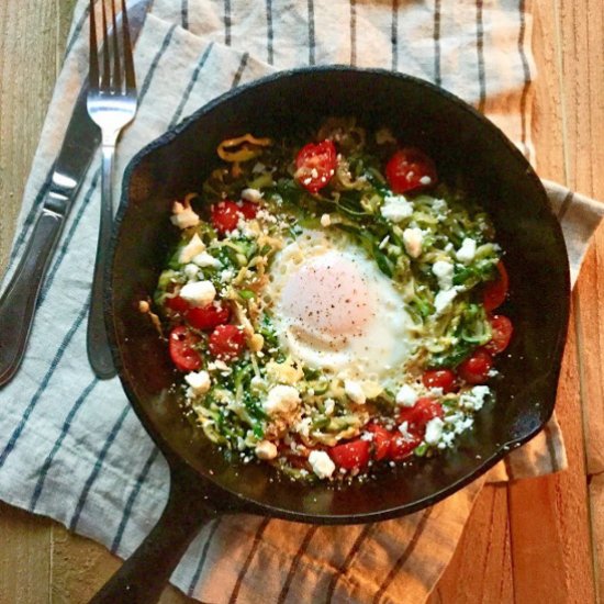 Egg in a Zucchini Nest