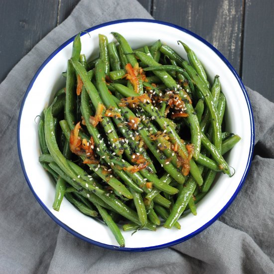 Orange Sriracha Green Beans