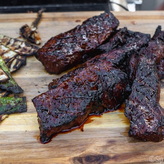 Spicy Honey Bourbon Steak Tips