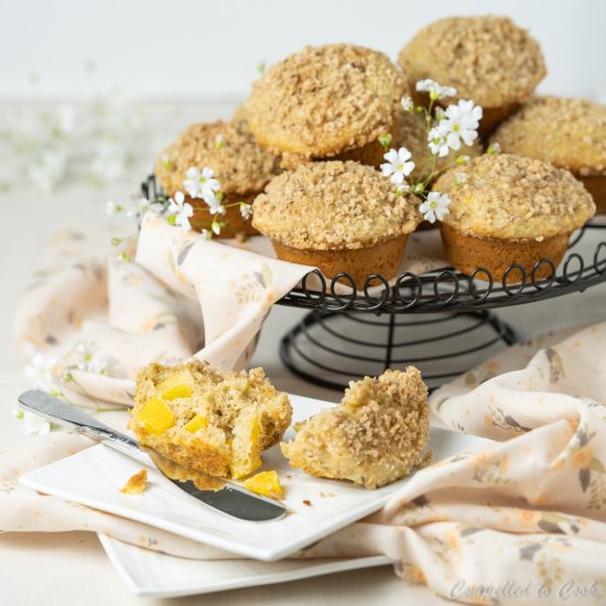 Whole Wheat Peach Streusel Muffins