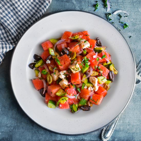 Greek Watermelon Salad-Chili Lime