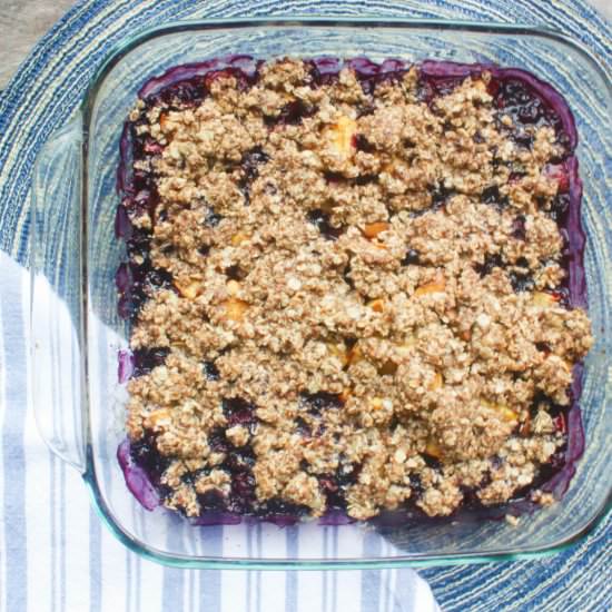 Blueberry and Peach Crumble