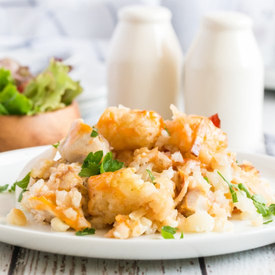 Cheesy Chicken Tater Tot Casserole