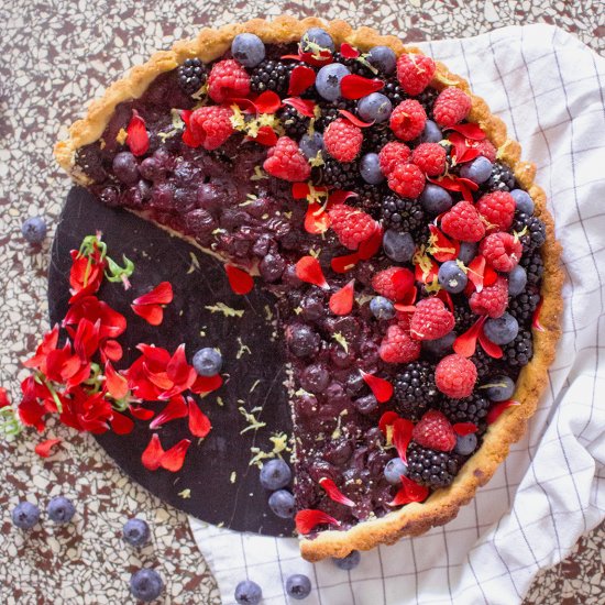 Gluten Free Blueberry Almond Tart