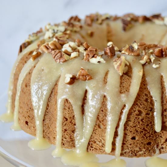 Bourbon Pecan Banana Bundt Cake