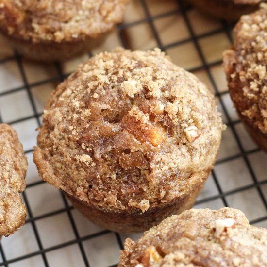 Peach Pecan Oat Muffins