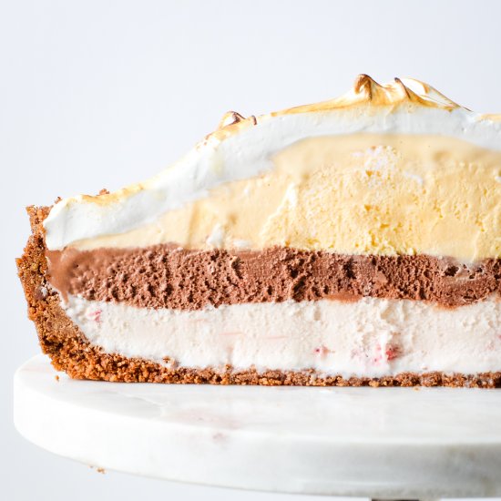 Neopolitan Baked Alaska Pie