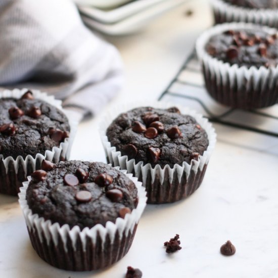 Double Chocolate Zucchini Muffins