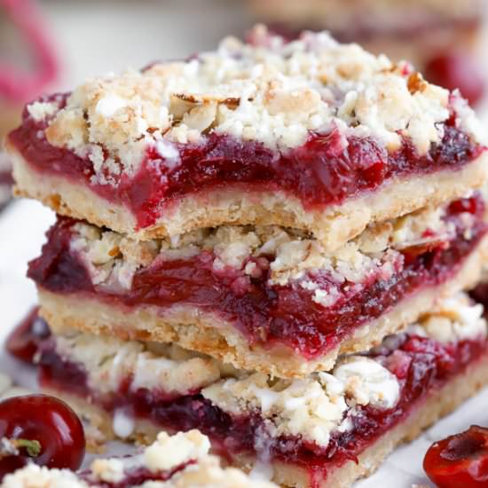 Cherry Almond Crumb Bars