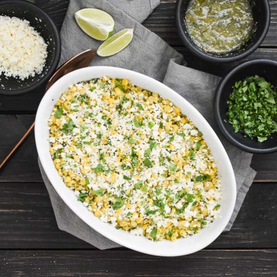 Cheesy Salsa Verde Corn