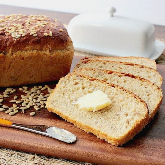 Oatmeal Honey Bread with Sunflowers