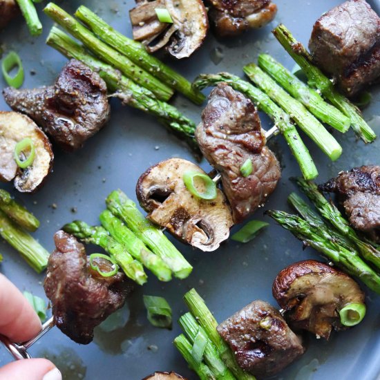 Asian Steak and Asparagus Kebabs