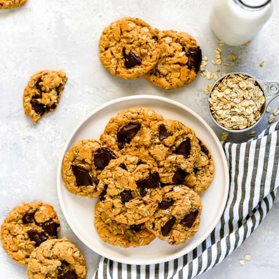 Tahini Oatmeal Chocolate Cookies