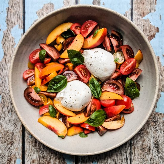 Nectarine and Burrata Caprese Salad