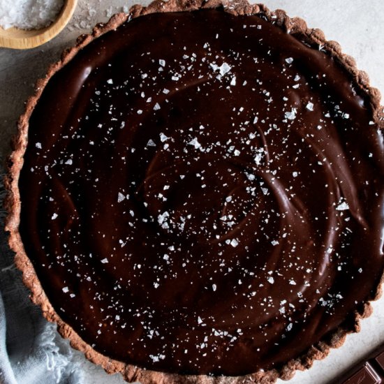 Salted Chocolate Coconut Tart