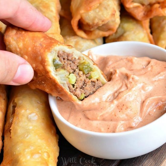 Easy Cheeseburger Egg Rolls