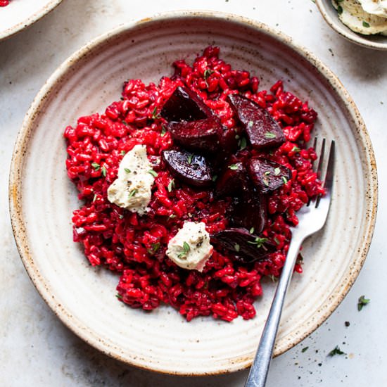 Vegan beetroot risotto (GF)