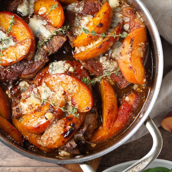 Balsamic Pork Chops with Peaches