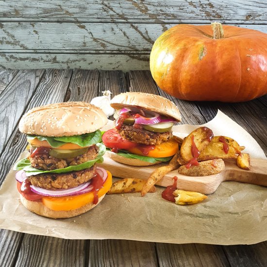 Pumpkin Veggie Burgers (Gluten-Free