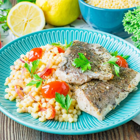 Baked Hake with Couscous