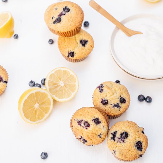 Blueberry Lemon Almond Muffins