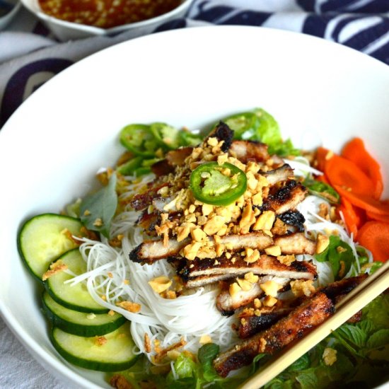 Vietnamese Grilled Pork Noodle Bowl