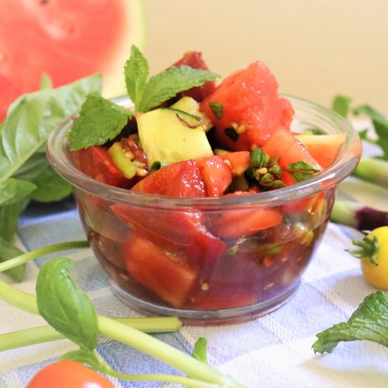 Heirloom Tomato Watermelon Salad